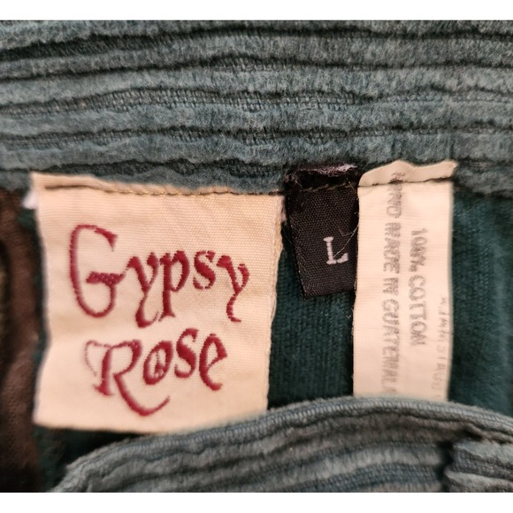 Gypsy Rose Patch Work Jean Corduroy Skirt Size L - Picture 3 of 3